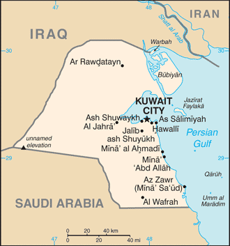 Map of Kuwait