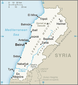 Map of Lebanon