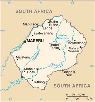 Map of Lesotho