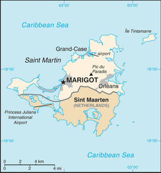 Map of Saint Martin