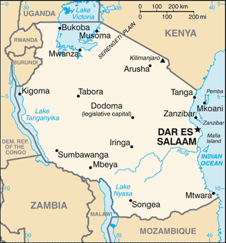 Map of Tanzania