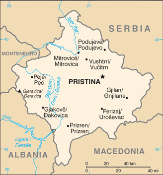 Map of Kosovo